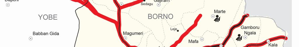 routes to the affected LGAs in Borno state
