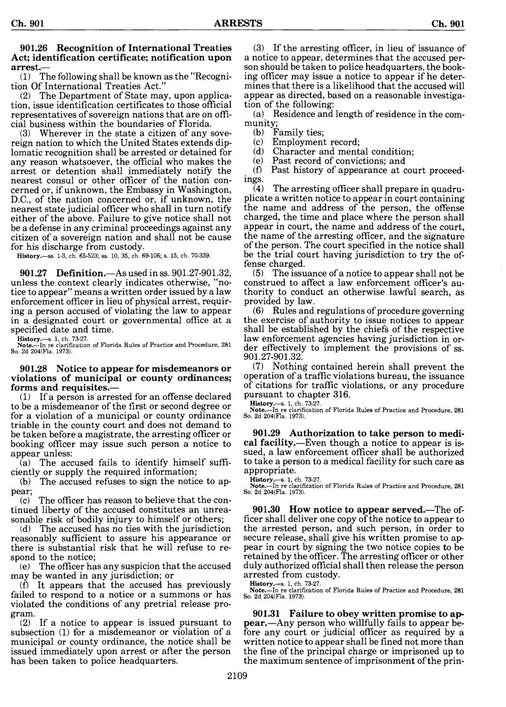 901.26 Recognition of International Treaties Act; identification certificate; notification upon arrest.- (1) The following shall be known as the "Recognition Of International Treaties Act.