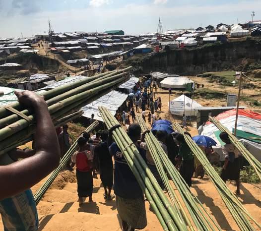 Country Updates BANGLADESH - Rohingya response Since 25 August 2017, an estimated 655,000 Rohingya (as of December 2017) fled over the border from Myanmar into Bangladesh in response to intercommunal