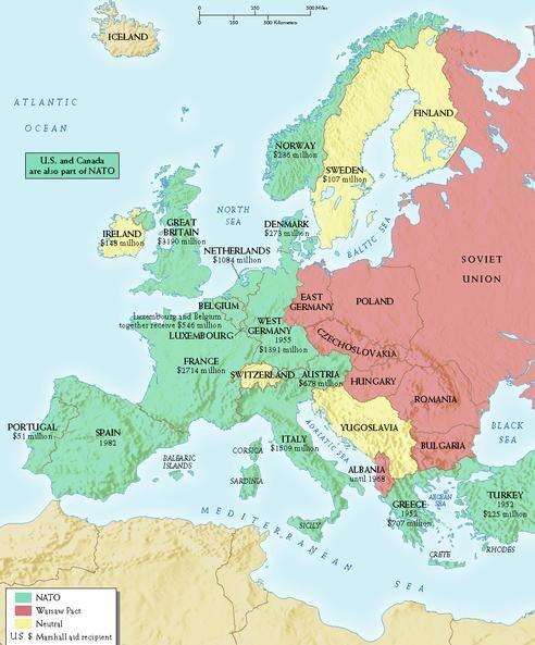 *This map shows the Warsaw Pact countries