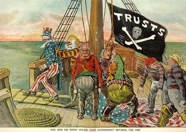 Roosevelt the trust-buster Northern Securities Company (1904) good trusts and bad trusts