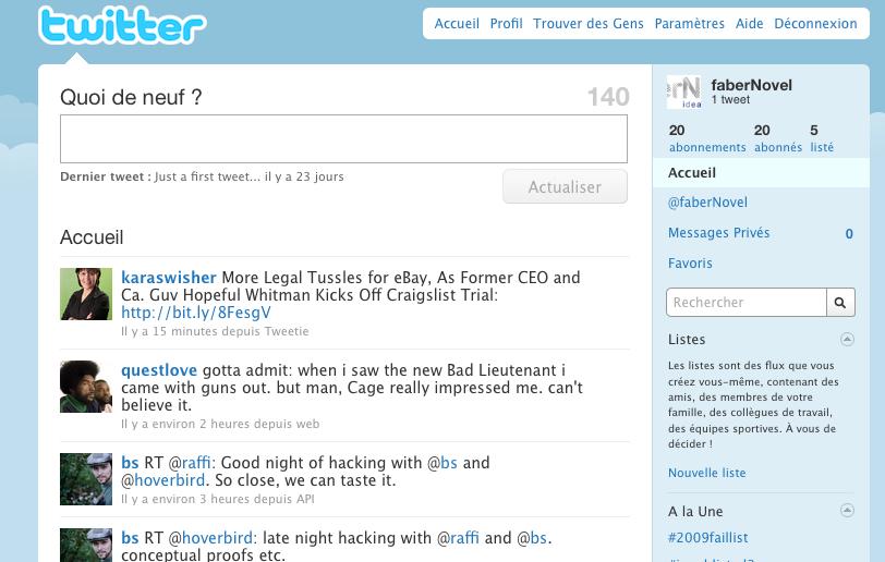 Twitter interface : simple and elegant What s happening for you?