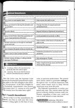 textbook page 135. 1. Civics War Amendments 2. The 13 th amendment 3.