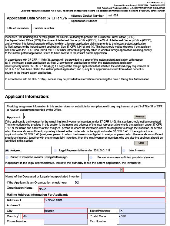 Example: Patent Application Data
