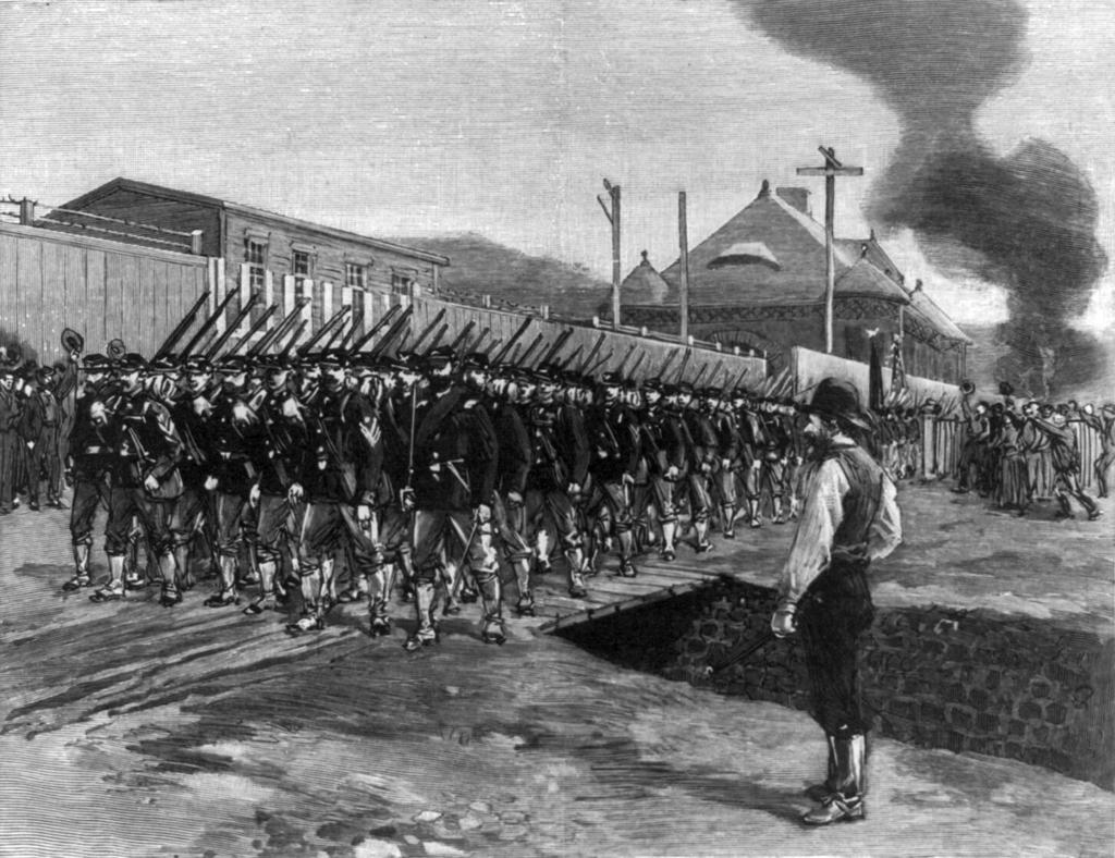 The Great Trike of 1877 Baltimore & Ohio Railroad strike spreads to other lines Governors say impeding interstate commerce; federal troops intervene The Haymarket Affair 3,000 gather at Chicago s