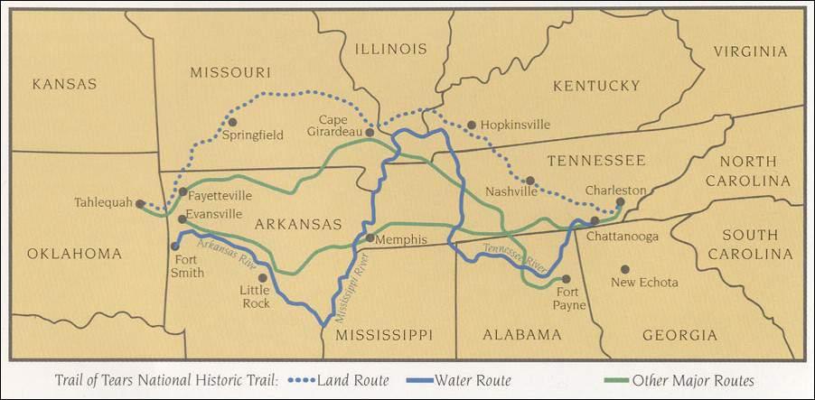 Andrew Jackson s National Challenges Maps This map shows the different routes