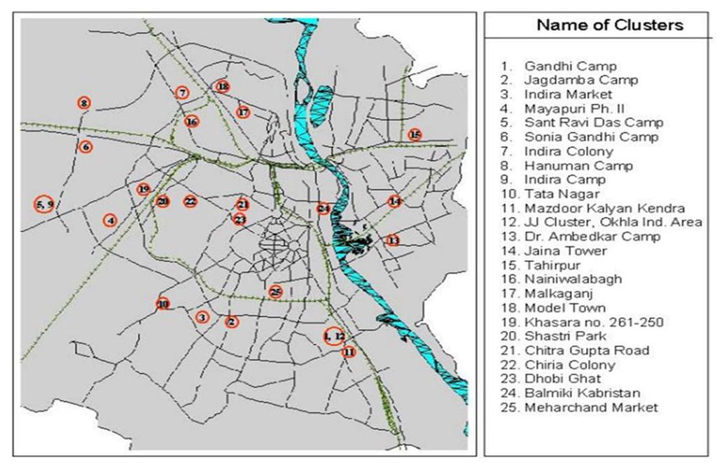 088. Glo. Adv. Res. J. Geogr. Reg. Plann. Figure 1. LOCATION OF SLUMS IN NCT OF DELHI (Source:NIUA, 2004) India with almost 50% of its population being projected as urban by 2030.