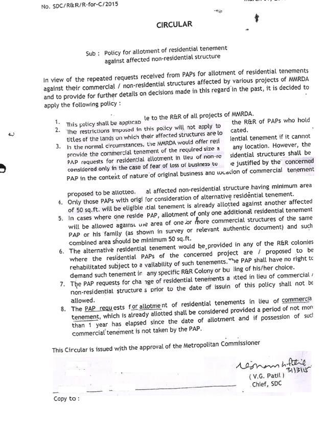 56 Annexure-7: Policy of Allotment of