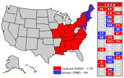 The Democracy and the Election of 1828 Jackson received 178 of 261