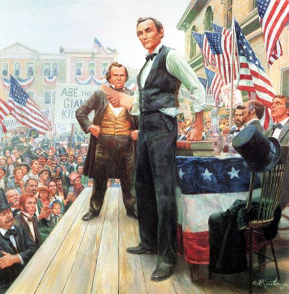 Lincoln Challenges Douglas Lincoln s Background Self-educated, successful lawyer Elected to Congress in 1846 Broke with Whigs because of Kansas-Nebraska Act in 1854 Challenge to Debates