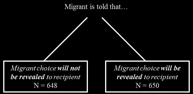 Figure 1: Project timeline Migrant recruited Migrant survey administered Migrant experiment performed Recipient survey administered Recipient experiment performed Migrant and recipient: information