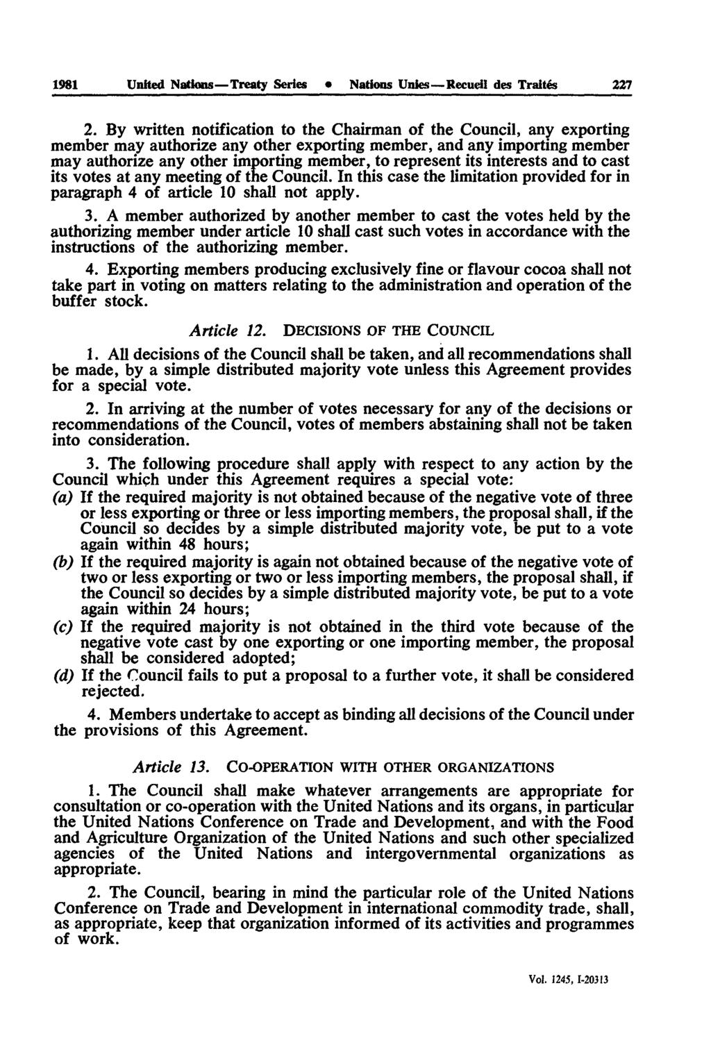 1981 United Nations Treaty Scries Nations Unies Reçue» des Traités 227 2.