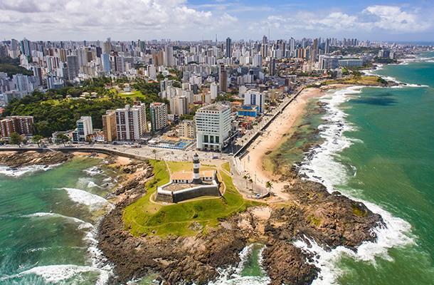 > 90% of Brazilians live near the coast (south-east of the country).