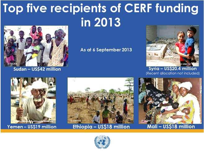 I would like to give you a breakdown of the impact of CERF funds, both in emergencies and neglected crises.