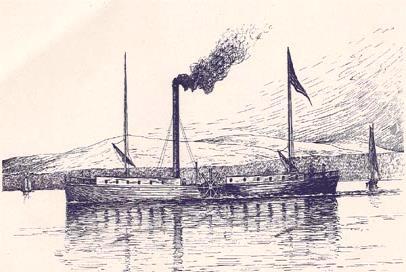 River of the Clermont, a steamboat by Robert Fulton.