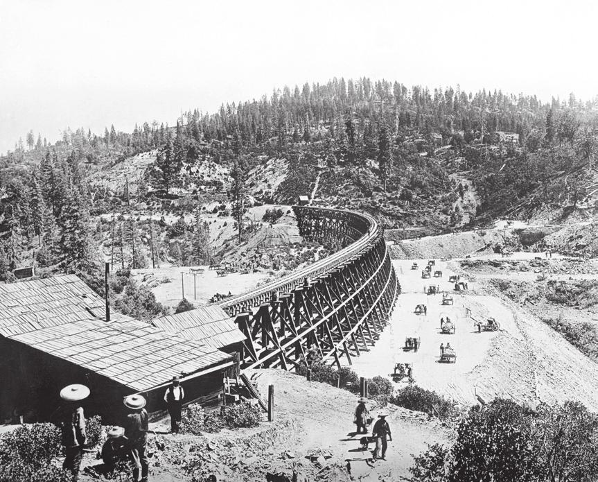 55INDUSTRIALIZATION OF THE UNITED STATES (continued) Document 6 Chinese laborers at a Southern Pacific Railroad trestle in the Sierra Nevada Mountains, Sacramento, California, 1877: Bettmann/CORBIS