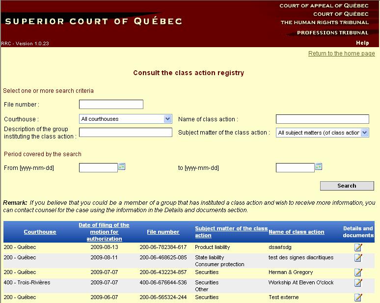 2.1 Consult the Registry The consultation page (Figure 3) is designed f use by the general public.