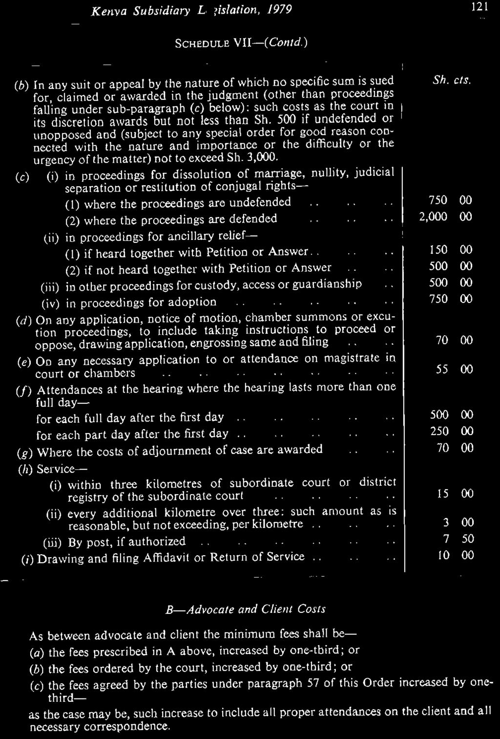 Kenya Subsidiary Legislation, 1979 121 SCHEDULE VII (Contd.