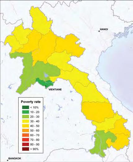 Area Table 1-7: Number of Poor by Region 1992/93 1997/98 2002/03 % of % of % of No. of Poor total No. of Poor total No. of Poor total population population population Vientiane Capital 175,831 11.