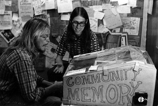 Community Memory was launched in August, 1973 Berkeley, California, using hardwired terminals located in neighborhoods.