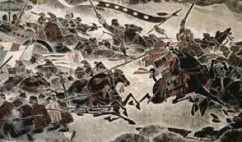 would conquer were the Xiongnu (shee-ung-no), nomadic tribes from northwestern china who were conduceng raids against