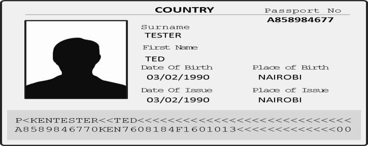 The image below shows an example of the Passport Data Page.