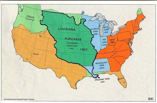 Land west of the Mississippi River to the Rockies 1802 Spain closes New Orleans to U. S. shipping.