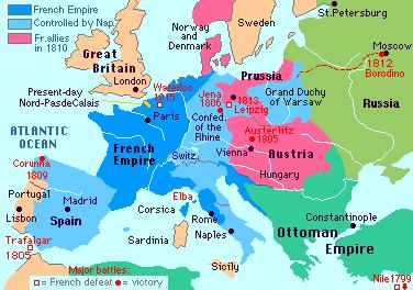 Napoleon as Emperor (1804-1815) Took over large parts of Europe European