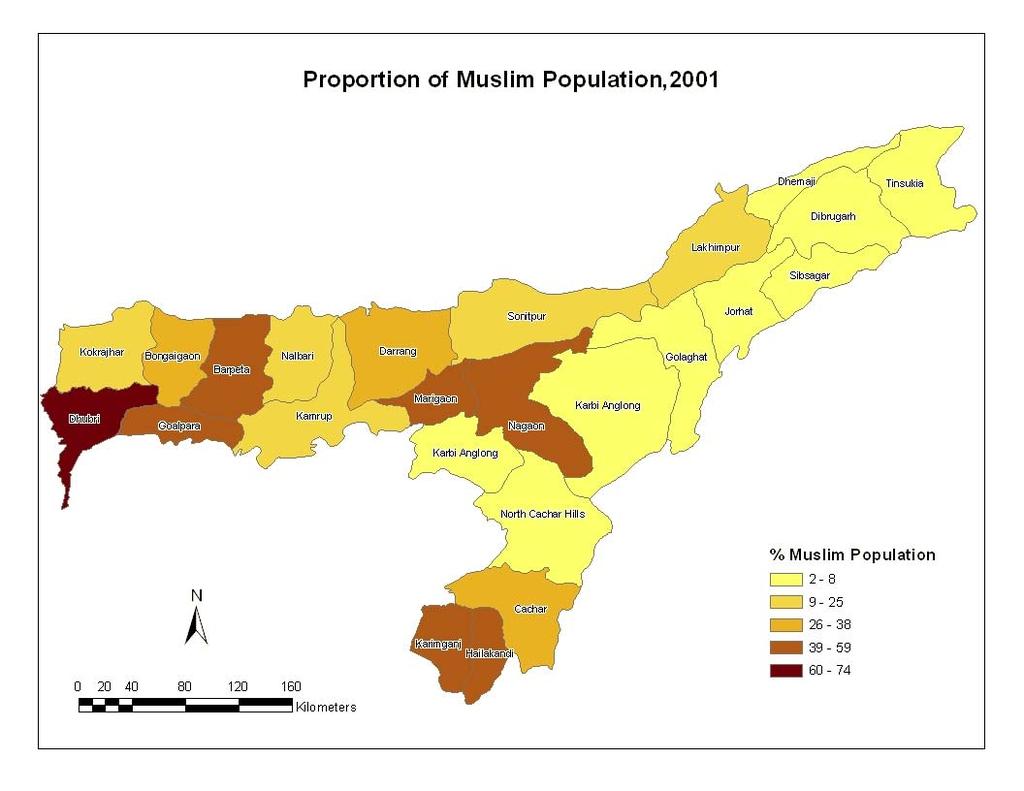 Figure 2: District wise Muslim Population