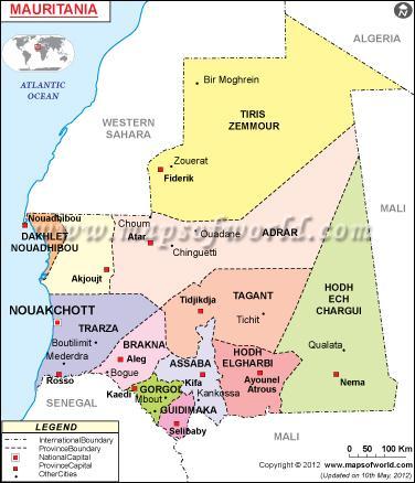 Map of Mauritania Source: http://www.
