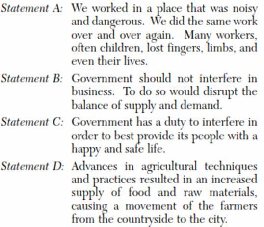 Base your answer to question 76 on the statements below and on your knowledge of social studies.