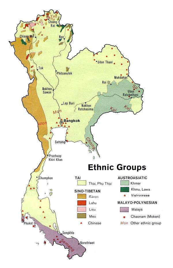 List of languages and ethnic groups in Thailand: