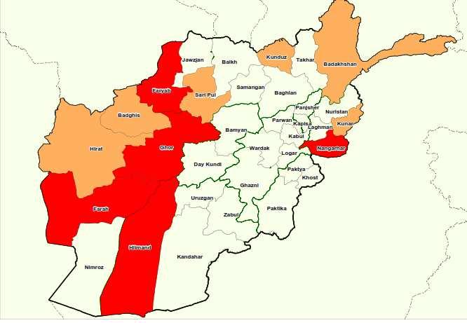 Herat: 548 families (2,431 individuals) were displaced in 38 separate groups from Ghor and Badghis provinces to Karukh and Enjil districts of Herat in November and December due to armed conflict,