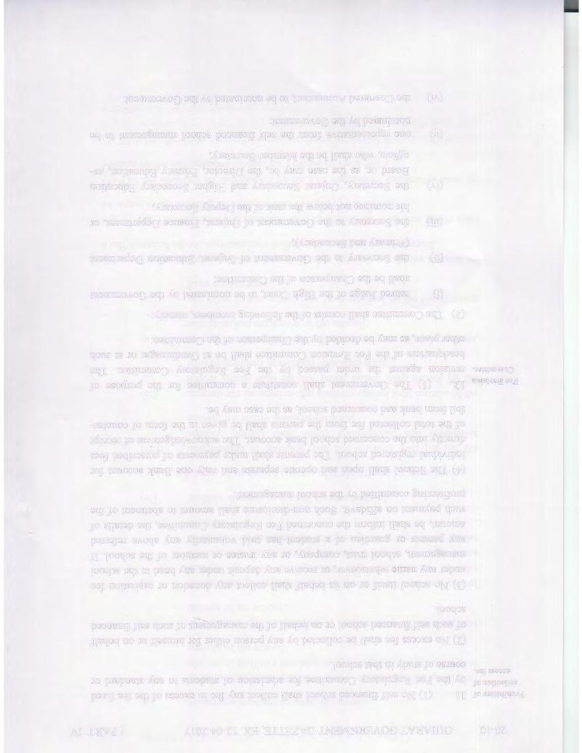 20-10 GUJARAT GOVERNMENT GAZETTE, EX. 12-04-2017 [PART IV Prohibition of collection of excess fee. FeeRevision 12. 11.