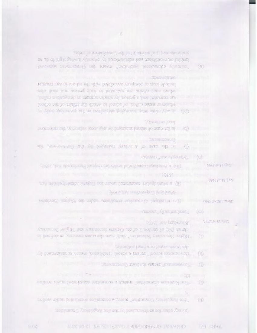 PART IV] GUJARAT GOVERNMENT GAZETTE, EX. 12-04-2017 20-3 (x) any other fee as determined by the Fee Regulatory Committee; Guj. 18of1973.