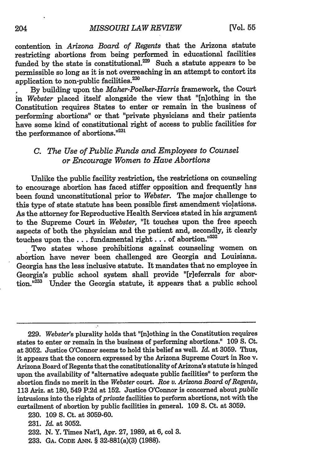 204 Missouri Law Review, Vol. 55, Iss. 1 [1990], Art. 5 MISSOURI LAW REVIEW [Vol.