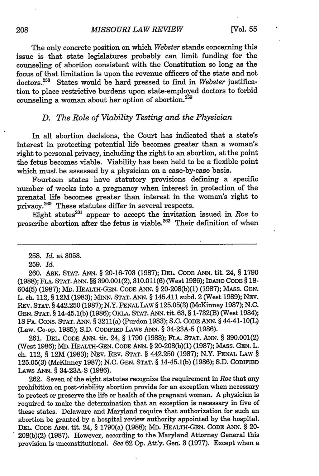 208 Missouri Law Review, Vol. 55, Iss. 1 [1990], Art. 5 MISSOURI LAW REVIEW [Vol.
