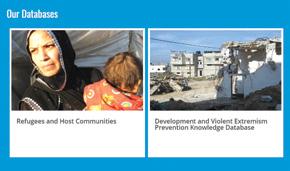Online knowledge bases: Two knowledge bases, on Mediterranean Refugees and Host Communities and Development, and Violent Extremism Prevention.
