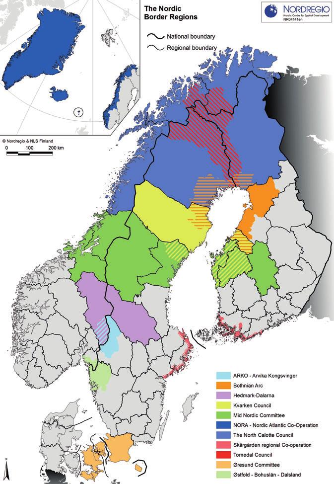 Figure 1: Location of the Nordic cross-border committees
