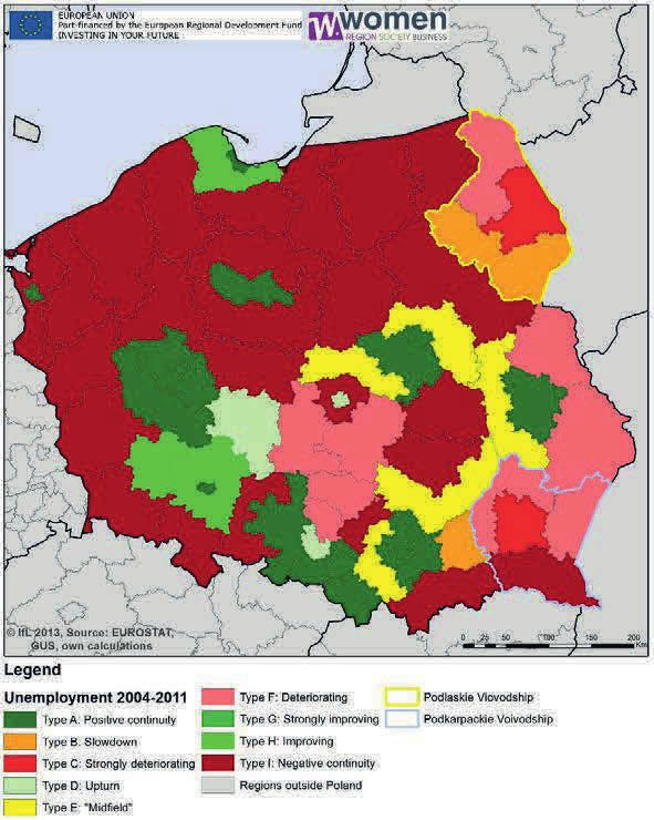surprising that the global financial crisis has only marginally affected the labour markets of the peripheral und underdeveloped agricultural rural regions in Eastern Poland (GORZELAK 2010).