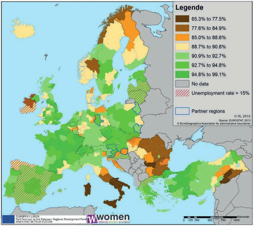 Map 6a: Female labour force participation in