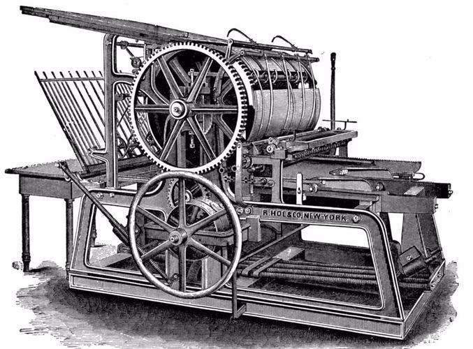 1843, making it possible to print newspapers rapidly and