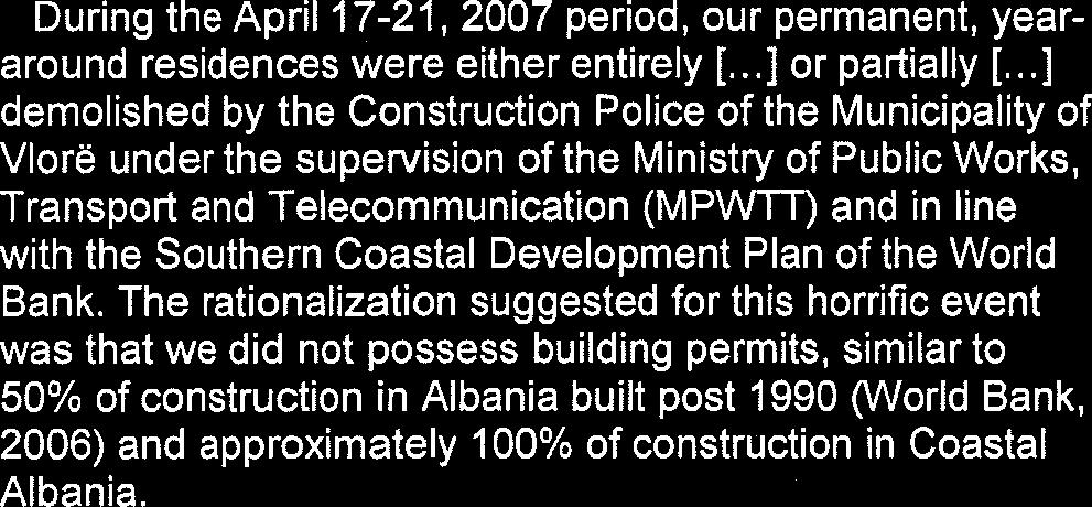 plan drafted by the World Bank for the Coastal Region of Albania.
