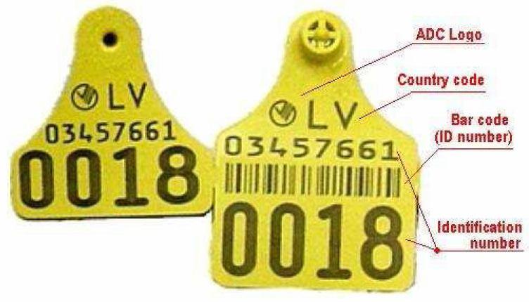 Caisley eartags for cattle: Animal identification number shown on the