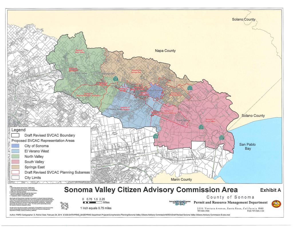 Sola Napa County no County Draft Revised SVCAC Boundary Proposed SVCAC Representation Areas -o CJ D D D City of Sonoma EI Verano West North Valley South Valley Springs East Draft Revised SVCAC