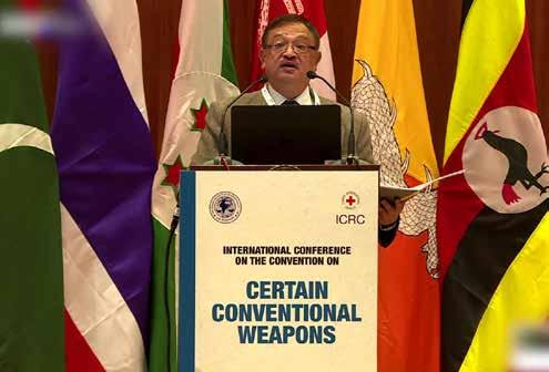 Defence, Qatar, chairs the session on The CCW s work on improvised explosive