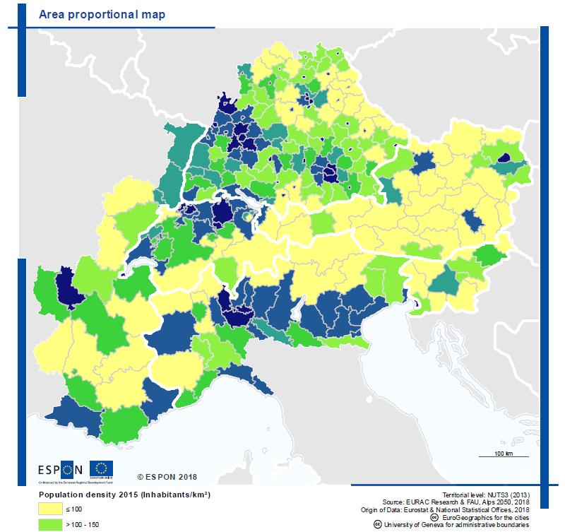 Territorial analysis demography on the left: population