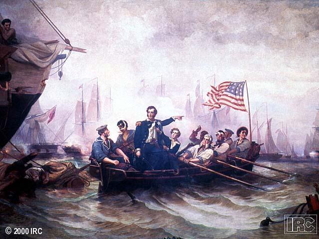 America Battles Back American Naval Commander Oliver Hazard Perry was the commander of a tiny fleet that was thrown together on Lake Erie (to battle the British fleet stationed there) This fleet