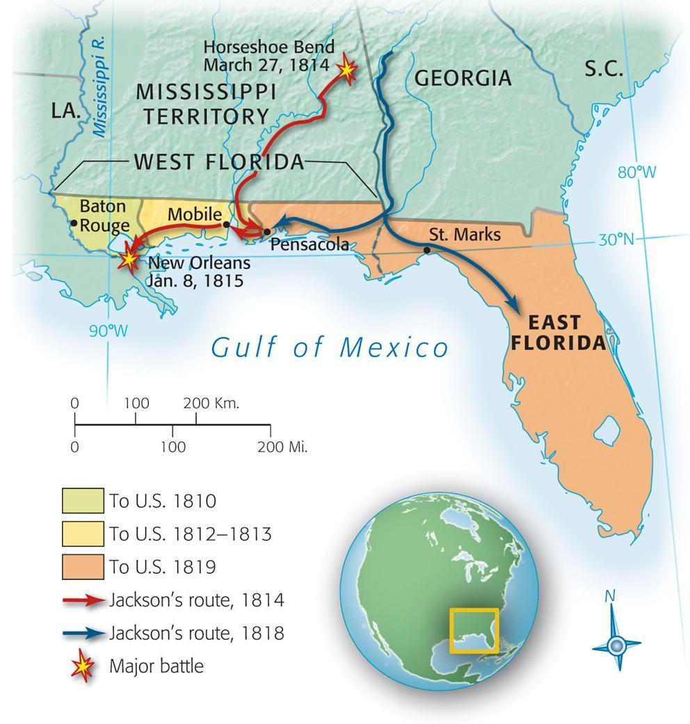 Acquiring Florida Semitropical Spanish Florida: Americans already claimed portions of West Florida, ratified by