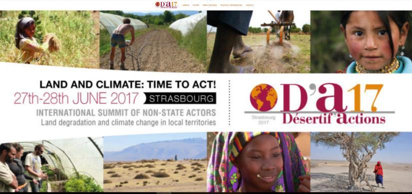 Participation in Desertif'action 2017, International Summit of Non-State Actors The Desertif'actions 2017, International Summit of Non-State Actors, land degradation and climate change in local